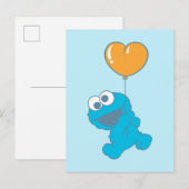 Cookie Monster Hart Ballon Briefkaart (Voorkant / Achterkant)