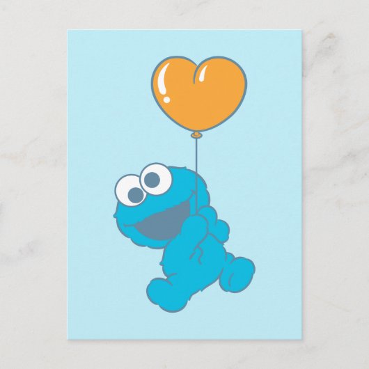 Cookie Monster Hart Ballon Briefkaart (Voorkant)