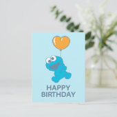 Cookie Monster Hart Ballon Briefkaart (Staand voorkant)
