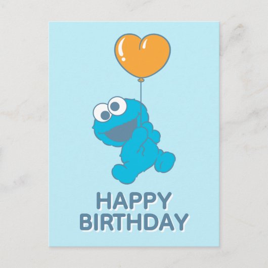 Cookie Monster Hart Ballon Briefkaart (Voorkant)