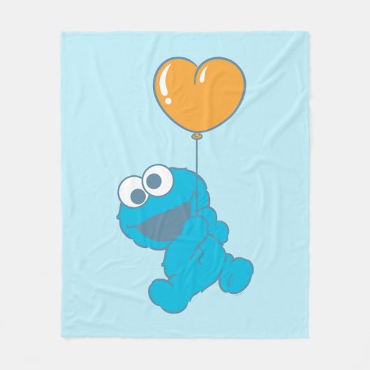 Cookie Monster Hart Ballon Fleece Deken (Voorkant)