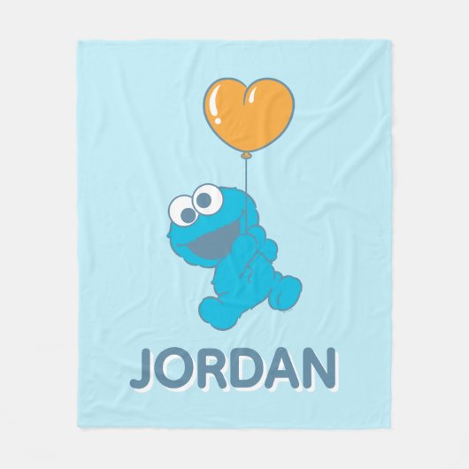 Cookie Monster Hart Ballon Fleece Deken (Voorkant)