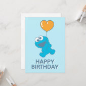 Cookie Monster Hart Ballon Kaart (Voorkant / Achterkant in situ)