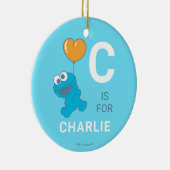 Cookie Monster Hart Ballon Keramisch Ornament (Rechts)