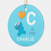Cookie Monster Hart Ballon Keramisch Ornament (Links)