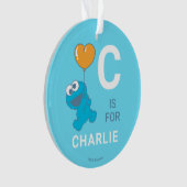 Cookie Monster Hart Ballon Ornament (voorkant)