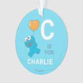 Cookie Monster Hart Ballon Ornament (voorkant)