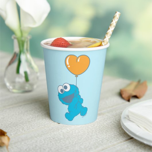 Cookie Monster Hart Ballon Papieren Bekers (Insitu)