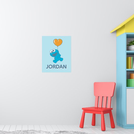 Cookie Monster Hart Ballon Poster (Kinderkamer 1)