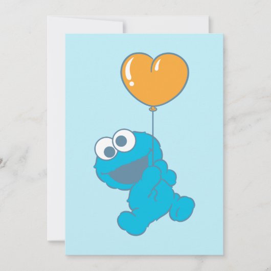Cookie Monster Heart Balloon Kaart (Voorkant)