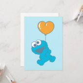 Cookie Monster Heart Balloon Kaart (Voorkant / Achterkant in situ)