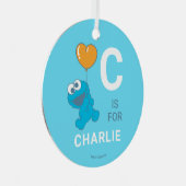 Cookie Monster Heart Balloon Metalen Ornament (Voorkant Rechts)