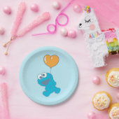 Cookie Monster Heart Balloon Papieren Bordje (Feest)