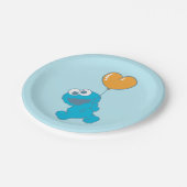 Cookie Monster Heart Balloon Papieren Bordje (Gekanteld)