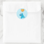 Cookie Monster Heart Balloon Ronde Sticker (Tas)