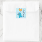 Cookie Monster Heart Balloon Vierkante Sticker (Tas)