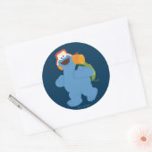 Cookie Monster Hiking Ronde Sticker (Envelop)