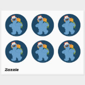 Cookie Monster Hiking Ronde Sticker (Vel)