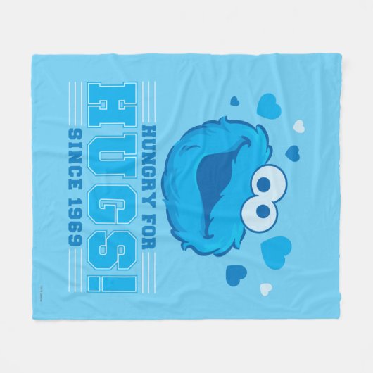 Cookie Monster Hugs Fleece Deken (Voorkant (Horizontaal))