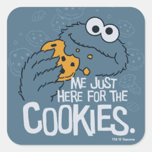 Cookie Monster   Ik ben hier alleen maar voor de k Vierkante Sticker