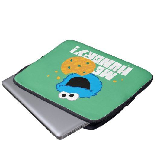 Cookie Monster | Ik heb honger. Laptop Sleeve (Voorkant onderkant)