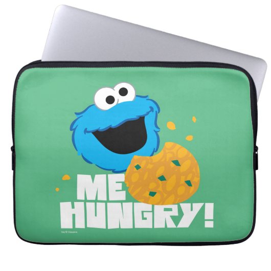 Cookie Monster | Ik heb honger. Laptop Sleeve (Voorkant)