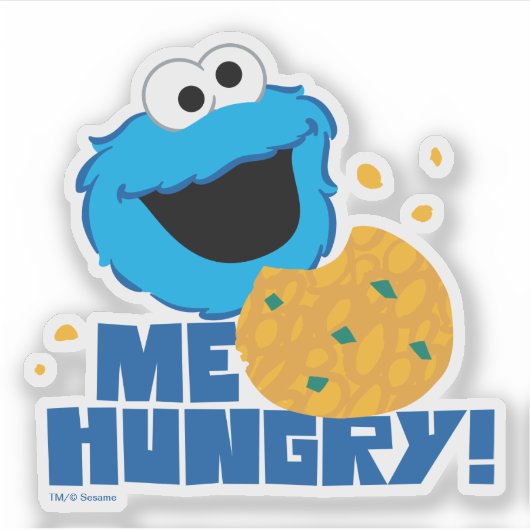 Cookie Monster | Ik heb honger. Sticker (Voorkant)