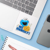 Cookie Monster | Ik heb honger. Sticker (Laptop met iPhone)
