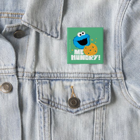 Cookie Monster | Ik heb honger. Vierkante Button 5,1 Cm (In situ)