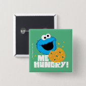 Cookie Monster | Ik heb honger. Vierkante Button 5,1 Cm (Voorkant /achterkant)