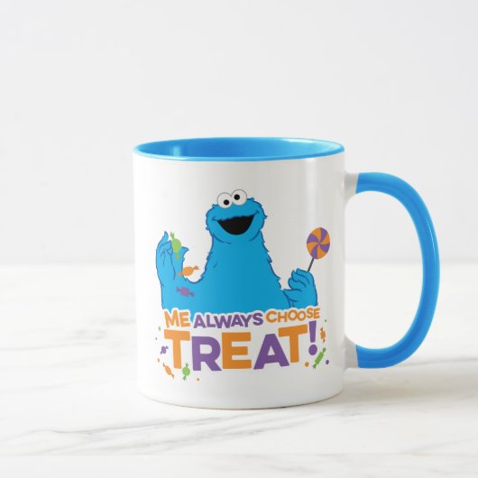 Cookie Monster - Ik kies altijd een traktatie Mok (Rechts)