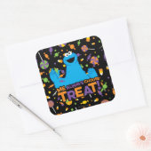 Cookie Monster - Ik kies altijd traktatie Vierkante Sticker (Envelop)
