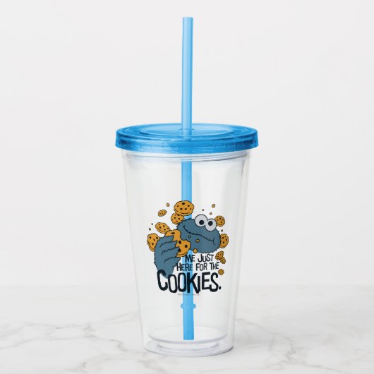 Cookie Monster | Ik kom hier voor de koekjes Acryl Drinkbeker (Voorkant)