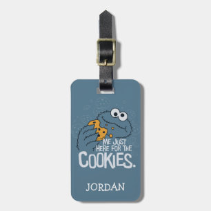 Cookie Monster Ik kom hier voor de koekjes Bagagelabel