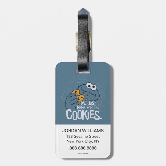 Cookie Monster | Ik kom hier voor de koekjes Bagagelabel (Achterkant verticaal)