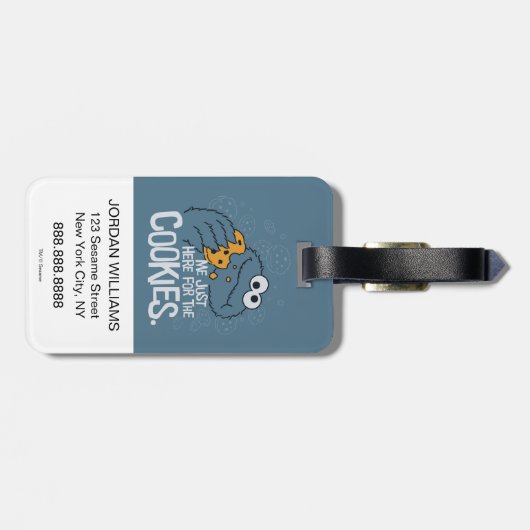 Cookie Monster | Ik kom hier voor de koekjes Bagagelabel (Achterkant horizontaal)