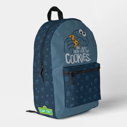 Cookie Monster | Ik kom hier voor de koekjes. Bedrukte Rugzak (Achterkant Hoek Links)
