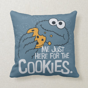 Cookie Monster   Ik kom hier voor de koekjes. Kussen