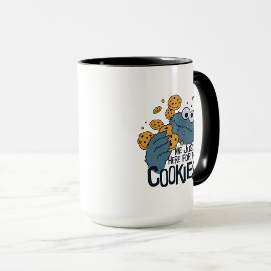 Cookie Monster | Ik kom hier voor de koekjes. Mok (Voorkant rechts)