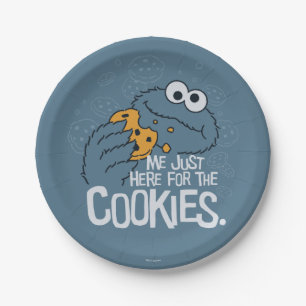 Cookie Monster Ik kom hier voor de koekjes Papieren Bordje