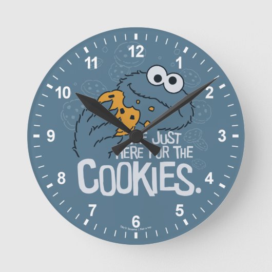 Cookie Monster | Ik kom hier voor de koekjes. Ronde Klok (Voorkant)