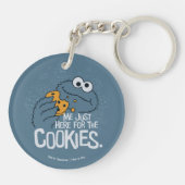 Cookie Monster | Ik kom hier voor de koekjes Sleutelhanger (Achterkant)