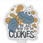 Cookie Monster | Ik kom hier voor de koekjes. Sticker (Voorkant)