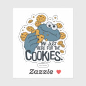 Cookie Monster | Ik kom hier voor de koekjes. Sticker (Vel)
