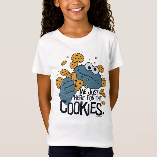 Cookie Monster | Ik kom hier voor de koekjes. T-shirt (Voorkant)