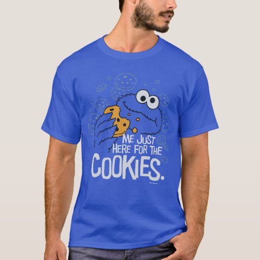 Cookie Monster | Ik kom hier voor de koekjes. T-shirt (Voorkant)