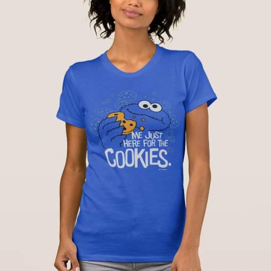 Cookie Monster | Ik kom hier voor de koekjes. T-shirt (Voorkant)