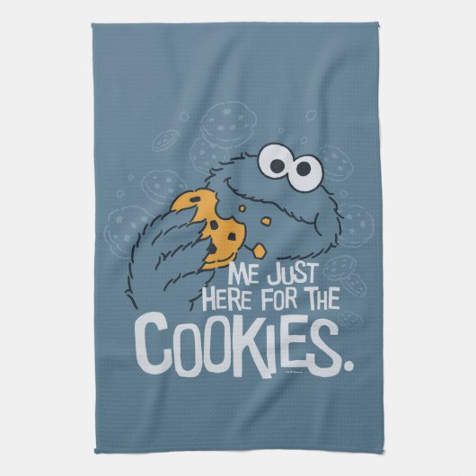 Cookie Monster | Ik kom hier voor de koekjes. Theedoek (Verticaal)