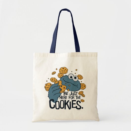 Cookie Monster | Ik kom hier voor de koekjes. Tote Bag (Voorkant)