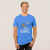 Cookie Monster | Ik kom hier voor de koekjes. Tri-Blend Shirt (Voorkant volledig)